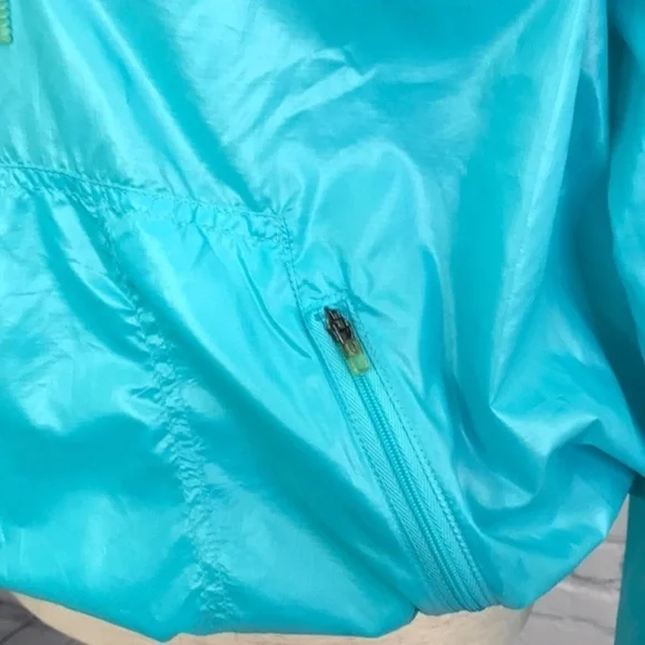 ATHLETA Blue Hooded Lightweight Windbreaker sz S - Picture 3 of 9